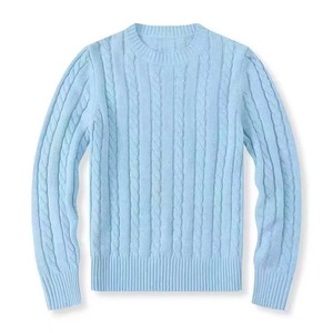 เสื้อสเวตเตอร์ไหมพรมถักลายเคเบิ้ลสีเทาสำหรับผู้ชาย แขนยาว สีพื้น สำหรับใส่ในฤดูหนาว ผลิตจากอะคริลิก 100% - Product Image 2