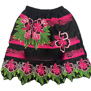 Island Wear Micronesian Fashion Cotton Skirts 2026 100% Polyester Bulk Summer wear Floral High Quality Embroidery <b>Work</b> Skirts - Product Image 4