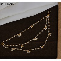 Chaîne d'oreille en perles tendance pour femme, style punk, plaqué or Tana, longue chaîne, vente en gros