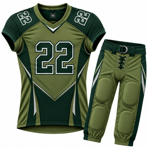 Conjunto de Uniforme de Fútbol Americano para Hombre, Sublimado, Cuello en V, Manga Corta, Poliéster Transpirable, Ajustado, para Todas las Temporadas - Product Image 5