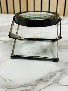 Loupe pliante en laiton antique de 3 pouces |   Loupe de bureau réglable pour la lecture et l'inspection - Product Image 3