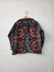 Handmade Breathable Woven Embroidered Velvet Suzani <b>Jacket</b> for Women Boho Floral Artisan <b>Summer</b> Winter Outerwear Cotton Lining - Product Image 4