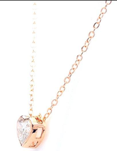 Collar de Oro Sólido de 14K en Oro Rosa con Colgante Geométrico Entrelazado, Cadena para Clavícula Femenina, Certificado IGI, Lujoso para Bodas y Fiestas - Product Image 3