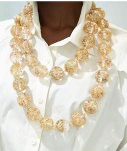 Chic Vintage Colorful Resin <b>Beaded</b> <b>Necklace</b> 12-inch Length Adds Charm and Sophistication to Ethnic Western Outfits - Product Image 6