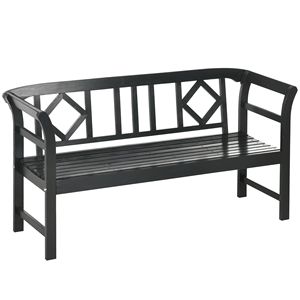 Panca da Giardino in WPC a 3 Posti con Schienale e Braccioli, Resistente alle Intemperie, Grigia, per Esterni, Patio o Parco - Product Image 1