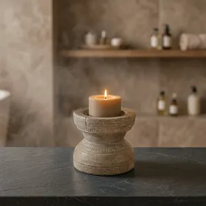 Vintage Wooden Handcrafted Agriculture Seed Bijni Candle Holder Stand for Garden Entryway <b>Console</b> <b>Table</b> Living Room Bedroom - Product Image 5