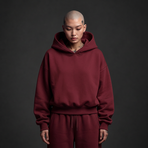 Sudaderas con capucha unisex ecológicas al por mayor, estilo urbano, de 550 g/m² de algodón polar, corte holgado, con detalle bordado en la manga para etiquetas de ropa - Product Image 2