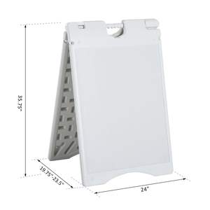 A-Frame 22x28 bianco Sandwich Board marciapiede segno di plastica resistente alle intemperie con Base ponderata per la pubblicità esterna - Product Image 3
