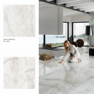 Baldosas de Porcelana Onice Suaves y Brillantes, Acabado Mármol Beige Premium, Garantía de 5 Años, 10 mm de Grosor, para Uso Residencial y Comercial - Product Image 2