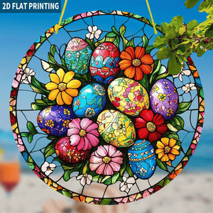 CIFbuy Acrylic Easter Decoration Colorful Sun Catcher Boho Style Floral Window Hanging for <b>Spring</b> Home <b>Decor</b> TikTok Easter - Product Image 4