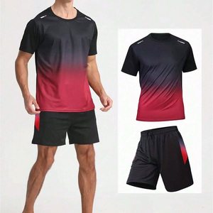 Tenue de football professionnelle personnalisable : Maillot et short respirants, protection UV, évacuation de l'humidité – Kit d'été pour équipe - Product Image 2