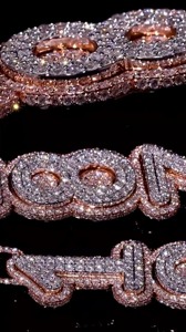 Pendentif Lettre Initiale Hip Hop pour Femme en Or Rose Plaqué Rhodium 14k/18k avec Diamant de Laboratoire Givré, Cadeau d'Anniversaire, Bijoux Indiens - Product Image 2