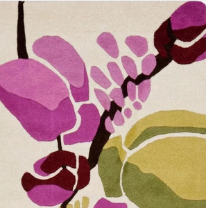 Tapis faits main en laine bouclée tuftée – Tapis modernes écologiques antidérapants et rembourrés, adaptés aux animaux domestiques, en violet et vert, pour salles de prière - Product Image 3