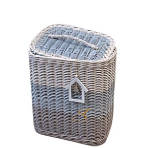 Handwoven Rattan <b>Laundry</b> Basket with Lid Natural <b>Storage</b> Hamper for Home <b>Organization</b> Wholesale - Product Image 1