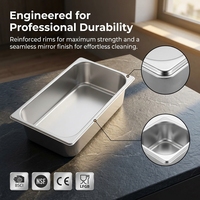 Gastronorm GN Pan 1/3 Multi-Profondeur en acier inoxydable Poêle à gelato pour hôtels et restaurants Type US