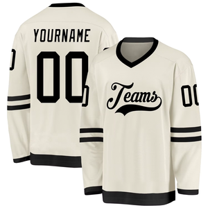 Maillots de hockey sur glace légers et unis, personnalisables OEM, en sergé brodé et uniformes de hockey sublimés pour équipes - Product Image 6