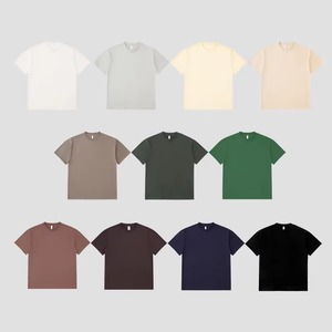 T-shirt à manches courtes et col rond pour homme, taille ample, vert uni, jersey 100% coton, vêtements décontractés - Product Image 5