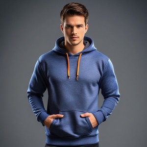 Sweat-shirt à capuche unisexe épais 500 g/m², design noir, pour homme - Product Image 2