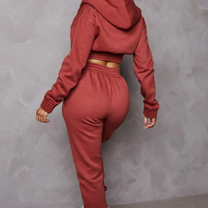 Survêtements courts pour femmes avec personnalisation de marque, ensemble molletonné décontracté, vêtements de sport, fabrication en gros OEM - Product Image 2