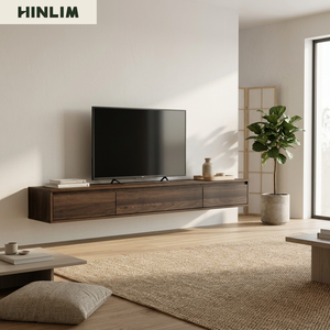 Contemporary Scandinavian Durable Minimalist Design Modern Floating Media Console <b>TV</b> <b>Stand</b> Laminated Board for Living Room 65 - Product Image 5