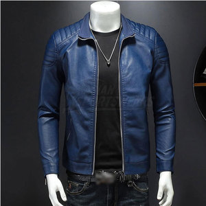 Veste en cuir pour homme de qualité supérieure avec un design élégant, col rabattable et fermeture éclair sécurisée, en vente en ligne - Product Image 3