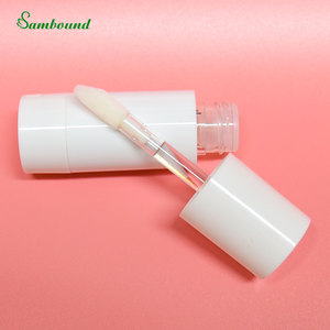 Tube de brillant à lèvres 11 ml, flacon transparent double couche, surface estampée à chaud, manche de brosse remplaçable, conception grande capacité - Product Image 1