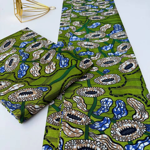 Authentic African Wax Printed Cotton Fabric for Women Fashion Apparel Crafting and Tailoring Made in Libya - Product Image 1