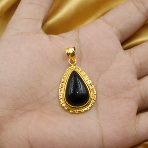 Pendentif Goutte d'Eau en Onyx Noir en Argent Sterling 925, Fait Main, Style Vintage, Sertissage Clos, Bijou pour Femme, Collier, Cadeau - Product Image 3