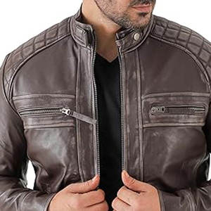 Chaqueta de Lona y Cuero para Hombre, Modelo 2026, Diseño Urbano, Resistente al Viento y al Agua, Ecológica, Cuello Alto, Color Puro, Alta Calidad - Product Image 6