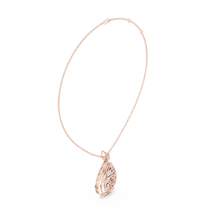 Collier pendentif diamant en forme de goutte d'eau avec chaîne en or rose 14 carats, bijoux de luxe pour femme, idéal pour fiançailles, mariage et soirées - Product Image 4
