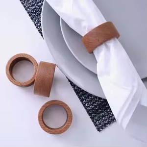 Ensemble d'anneaux de serviette en bois naturel, accessoire de table pour la décoration de la table à manger, mariage, restaurant, hôtel, maison - Product Image 3