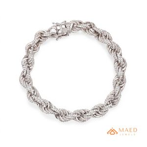 Bracelet en chaîne fine en moissanite argentée, bijoux de mode, style cadeau pour un usage quotidien, pour hommes et femmes, tendance de Los Angeles - Product Image 1