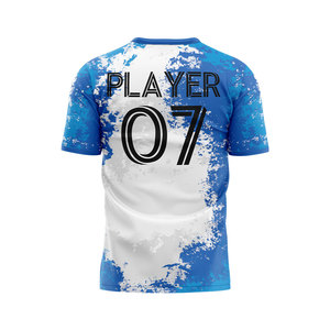 High Quality 100% Polyester Short Sleeve Soccer Jersey Custom Sublimated Breathable Quick Dry Printed Front Logo Team <b>Name</b> - Product Image 3
