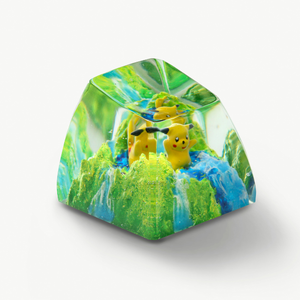 Keycaps Artisanat Forêt Mystique, Keycaps Artisanat Personnalisé, Keycaps Anime Mignons, Keycaps Verts, Ensemble de Keycaps, Keycaps en Bois - Product Image 3