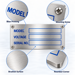 Placas de Identificación de Acero Inoxidable, Grabadas a Medida, para Equipos, Fabricante OEM - Product Image 4
