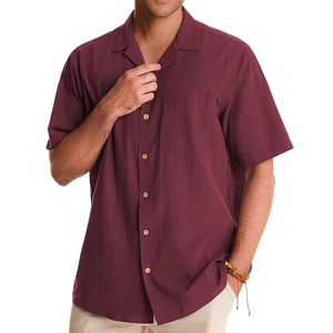 Chemises décontractées d'été pour hommes, respirantes, écologiques, séchage rapide, en Spandex/Polyester, manches courtes, logo personnalisé, vente chaude directe - Product Image 4