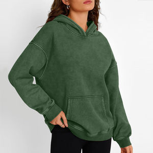 Sweat-shirts pour femmes effet délavé, couleur et logo personnalisés, tissu de qualité, sweat-shirt pour femmes effet délavé pour l'hiver, prix abordable - Product Image 4