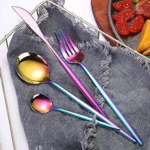Ensemble de couverts de camping en acier inoxydable durable de qualité supérieure, 4 pièces, poli miroir, portable, fourchette, cuillère, couteau, voyage, extérieur, PHC - Product Image 4