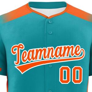Maillot de baseball respirant imprimé 100 % polyester à séchage rapide, col en V, manches courtes, personnalisable avec le nom de l'équipe, vêtements de sport pour hommes - Product Image 2