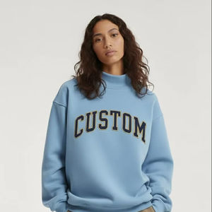 Servicio ODM, Sudadera de Cuello Alto Personalizada con Logotipo Frontal, para Invierno, de Poliéster y Algodón, Ligera e Impermeable, para Mujer - Product Image 1