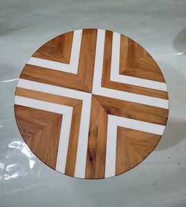 Mesa de Comedor Rectangular de Resina y Madera de Acacia Hecha a Mano de Lujo - Tablero Impermeable para Sala de Estar, Oficina en Casa, Retiro, Diwali - Product Image 2