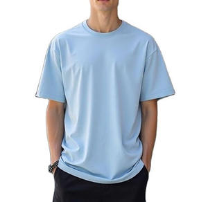 Camiseta extragrande para hombre, ropa informal holgada, algodón suave y transpirable, estilo streetwear relajado, cuello redondo, media manga, ropa de verano - Product Image 3