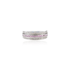 18K Solid Gold Multi Sapphire <b>Diamond</b> Convertible Magic <b>Ring</b> - Product Image 4