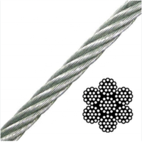 Kawat Baja Tali 7X19 G.A.C Karbon Tinggi Galvanis Non-Alloy Grade 1 Kabel Pesawat Cold Heading Standar EN Batang Kawat Baja