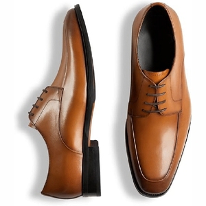 Popular Luxury Genuine Men's Lace-up Waterproof Embroidered Pointed Toe Shoes Strap-style Heel Design for Autumn Office Career - Product Image 1