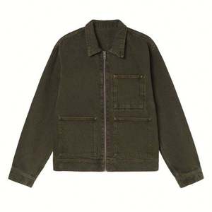<b>Denim</b> Jacket Men Designer Casual Cotton Jacket Blue Boy Zip Closure <b>Denim</b> <b>Coats</b> OEM Jean Jacket - Product Image 5