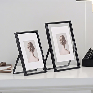 Antique <b>Gold</b> Metal Glass Picture <b>Frame</b> Desk Stand Photo Display Vintage Home Office Decor Stainless Steel Material <b>Frame</b> Supply - Product Image 5