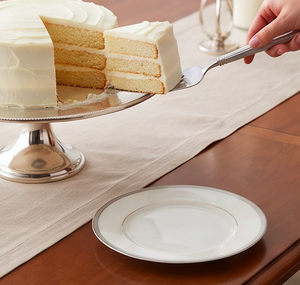 Silver Stainless Steel <b>Cake</b> <b>Server</b> and Knife Set 2 Piece Mirror Polished Hollow Design For Party Use - Product Image 6