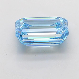 Diamant CVD de 5,07 ct, émeraude bleu vif fantaisie, clarté VVS2, taille excellente, cultivé en laboratoire, pour la fabrication de bijoux - Product Image 3