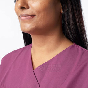 Ladies V Neck <b>Scrub</b> <b>Top</b> and Pants Set Comfortable Medical Healthcare Uniform Wholesale Supplier Premium Medical Workwear Comfort - Product Image 6